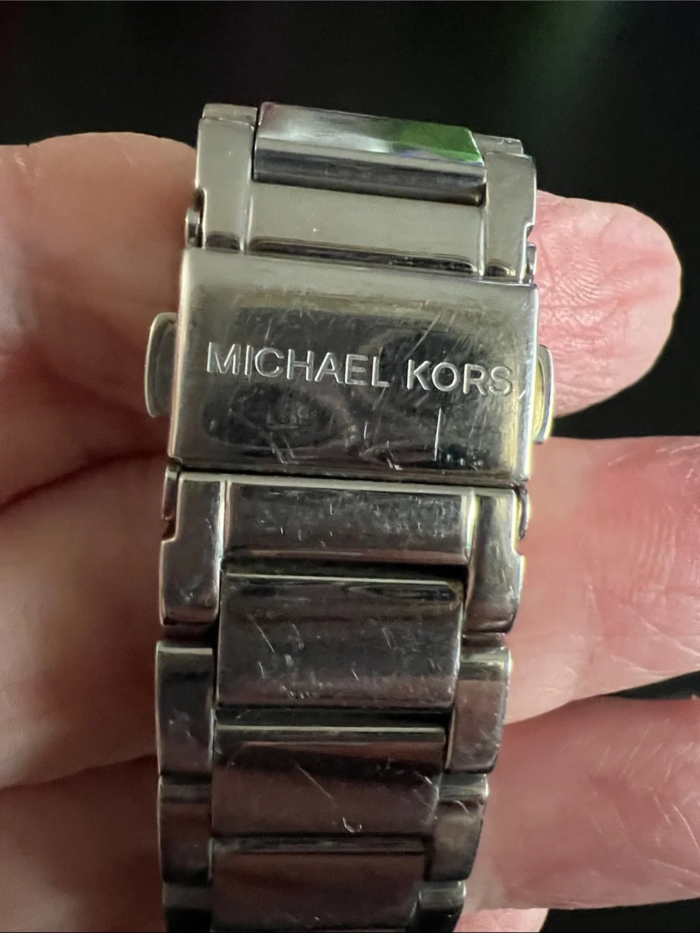 Michael Kors Silver-Tone Crystal Bezel Women's Chronograph Watch